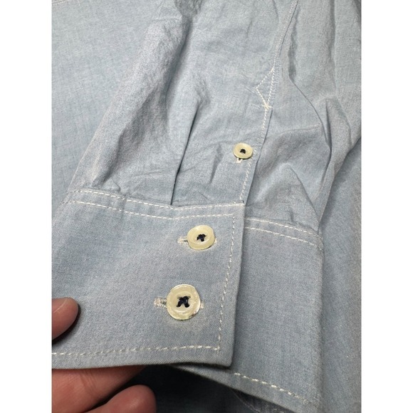 Tommy Bahama Men's 3XT Long Sleeve Button Down Shirt Blue Tencel/Cotton Blend - Picture 2 of 5